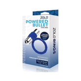 Zolo Rechargeable Vibrating Silicone Cock Ring - Navy/Silver